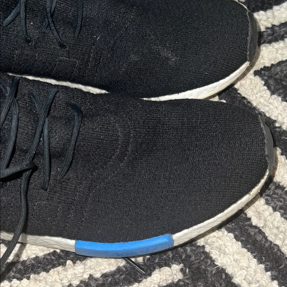 adidas NMD R1 Primeknit Black with Red & Blue Accents